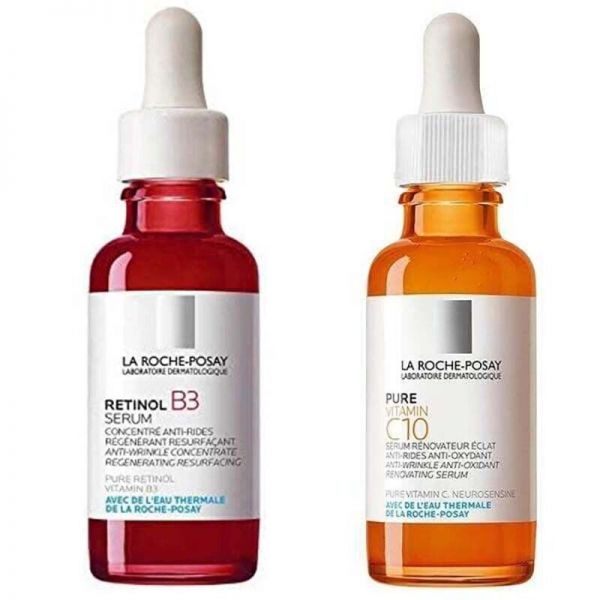La Roche Posay Retinol B3 & Vitamin C10 Serum Anti-Wrinkle Dark Skin Care 2Pcs